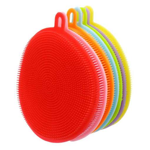 Multifunction Silicone Dish Bowl Cleaning Brush Silicone Scouring Pad Silicone Dish Sponge Kitchen Pot Cleaner Washing Tool